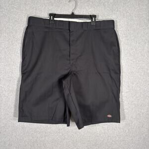 Dickies Twill Work Shorts Mens 46 Black Loose‎ Fit 13 Inch Inseam Cell Pocket